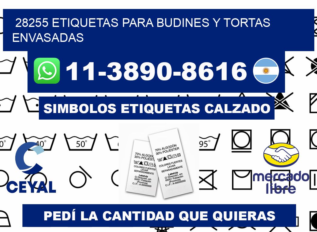 28255 etiquetas para budines y tortas envasadas