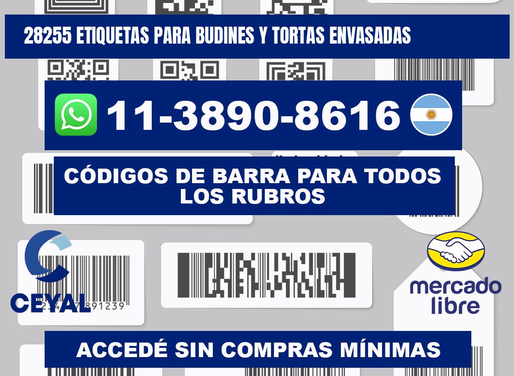 28255 etiquetas para budines y tortas envasadas