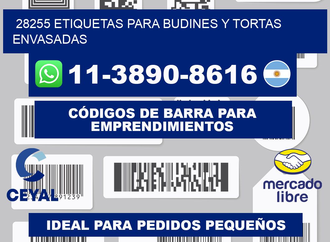 28255 etiquetas para budines y tortas envasadas