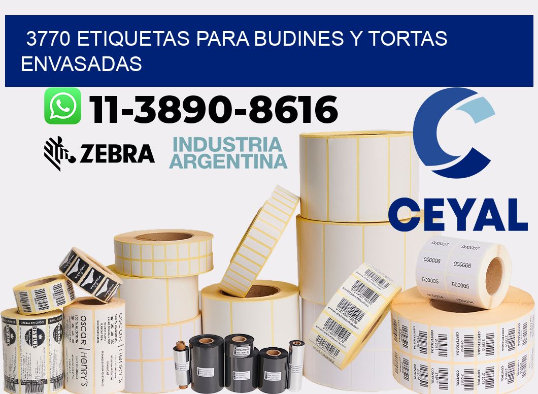 3770 etiquetas para budines y tortas envasadas