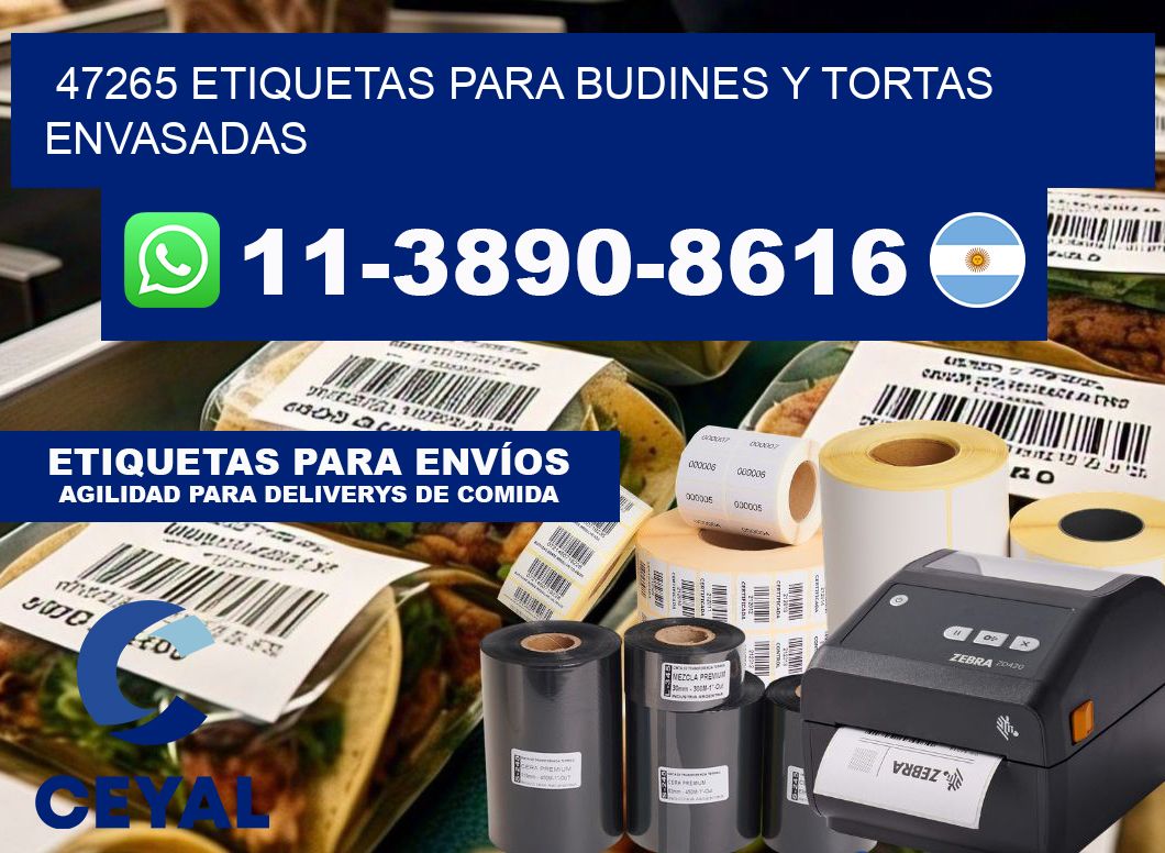 47265 etiquetas para budines y tortas envasadas