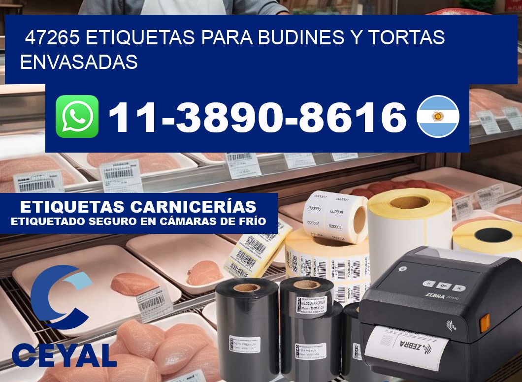 47265 etiquetas para budines y tortas envasadas