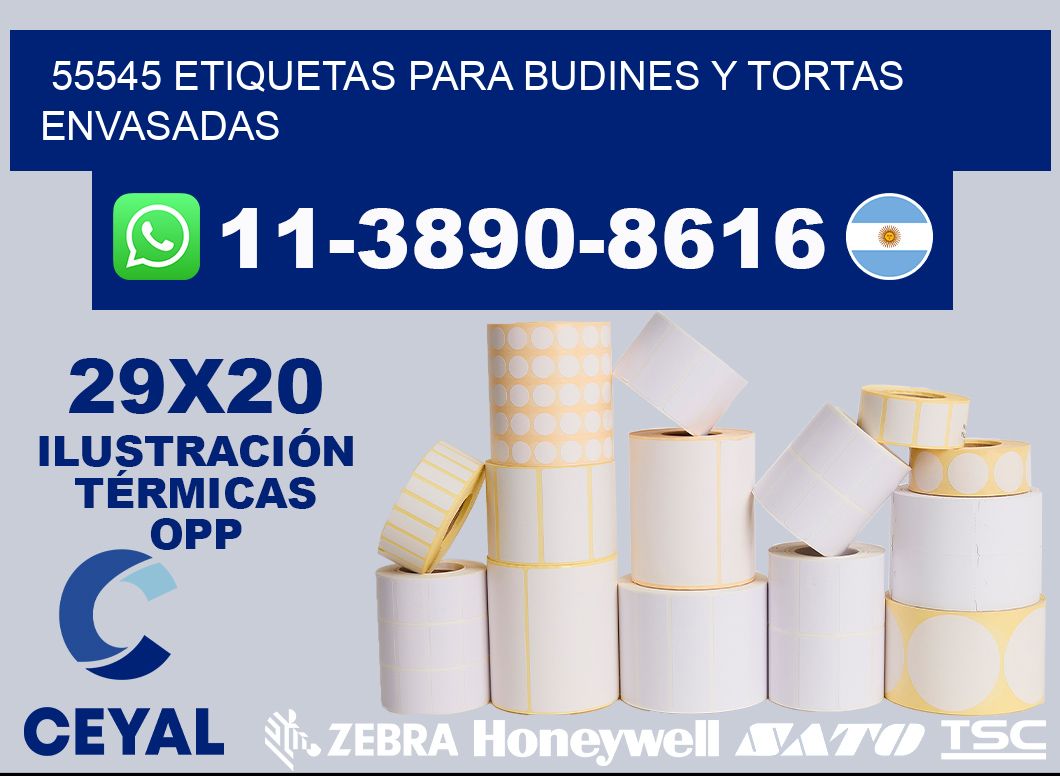 55545 etiquetas para budines y tortas envasadas