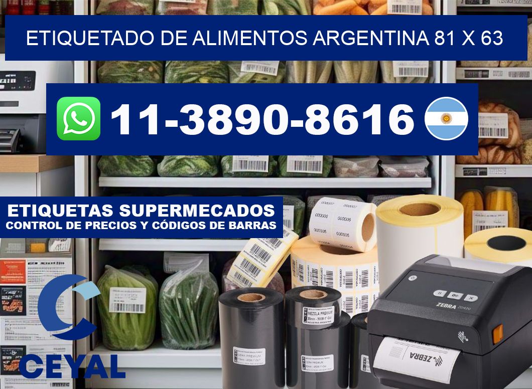 Etiquetado de alimentos Argentina 81 x 63