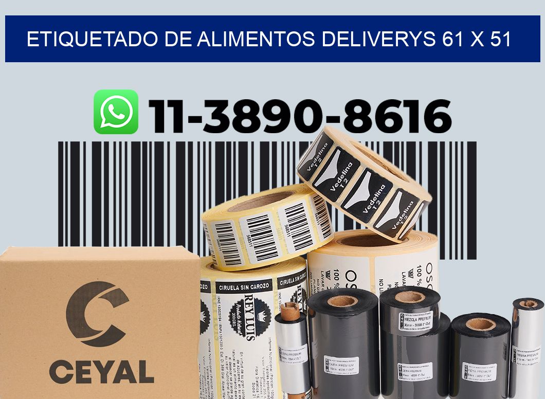 Etiquetado de alimentos deliverys 61 x 51
