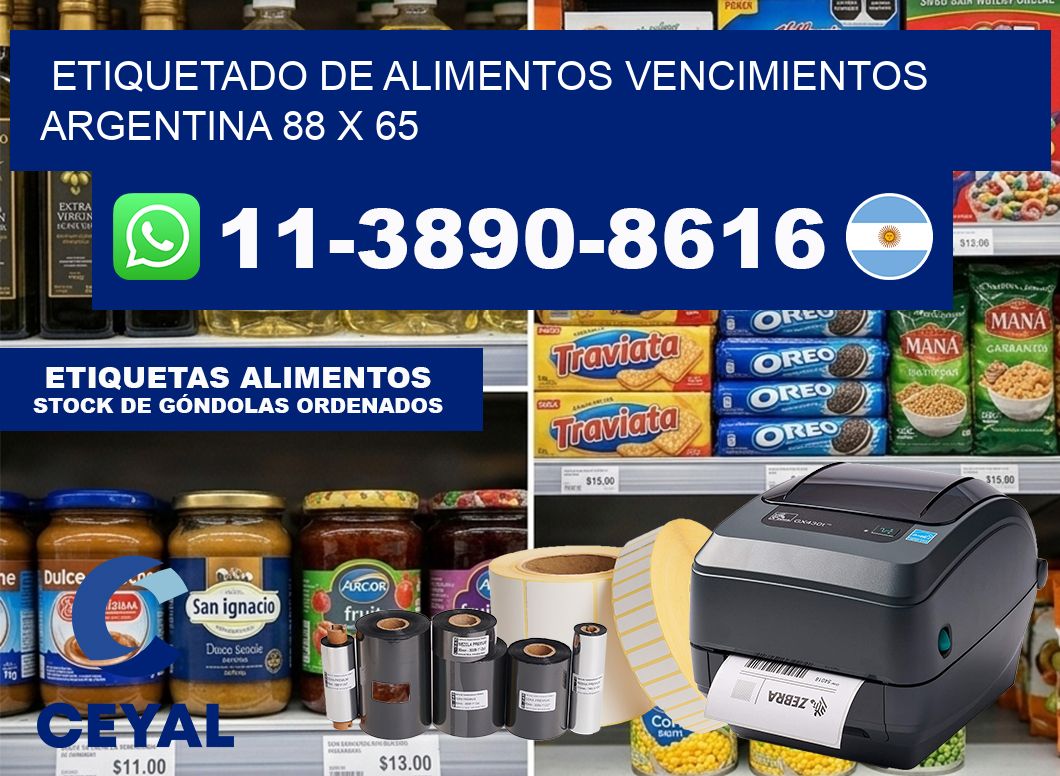 Etiquetado de alimentos vencimientos Argentina 88 x 65