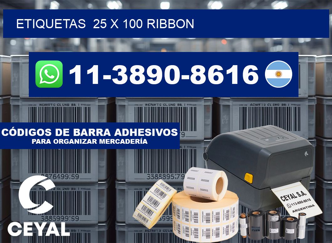 Etiquetas  25 x 100 ribbon