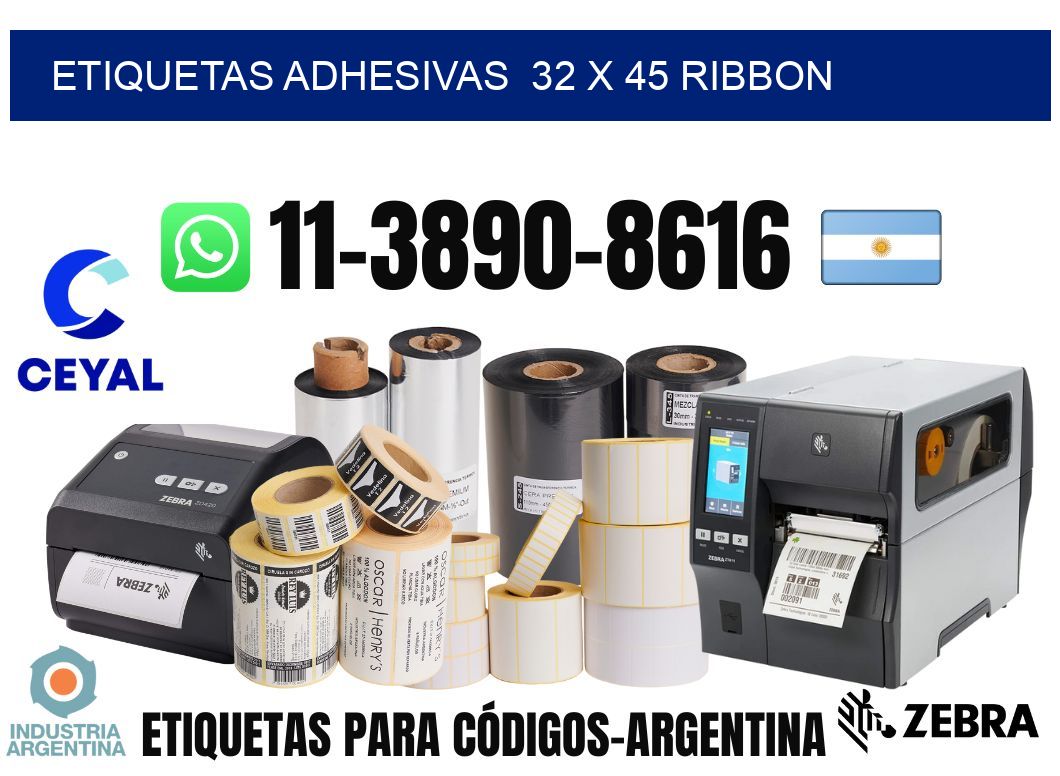 Etiquetas adhesivas  32 x 45 ribbon