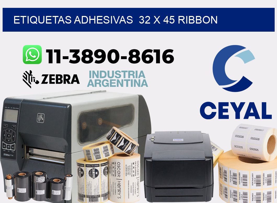 Etiquetas adhesivas  32 x 45 ribbon