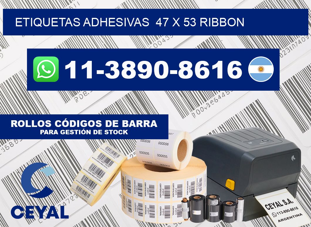 Etiquetas adhesivas  47 x 53 ribbon