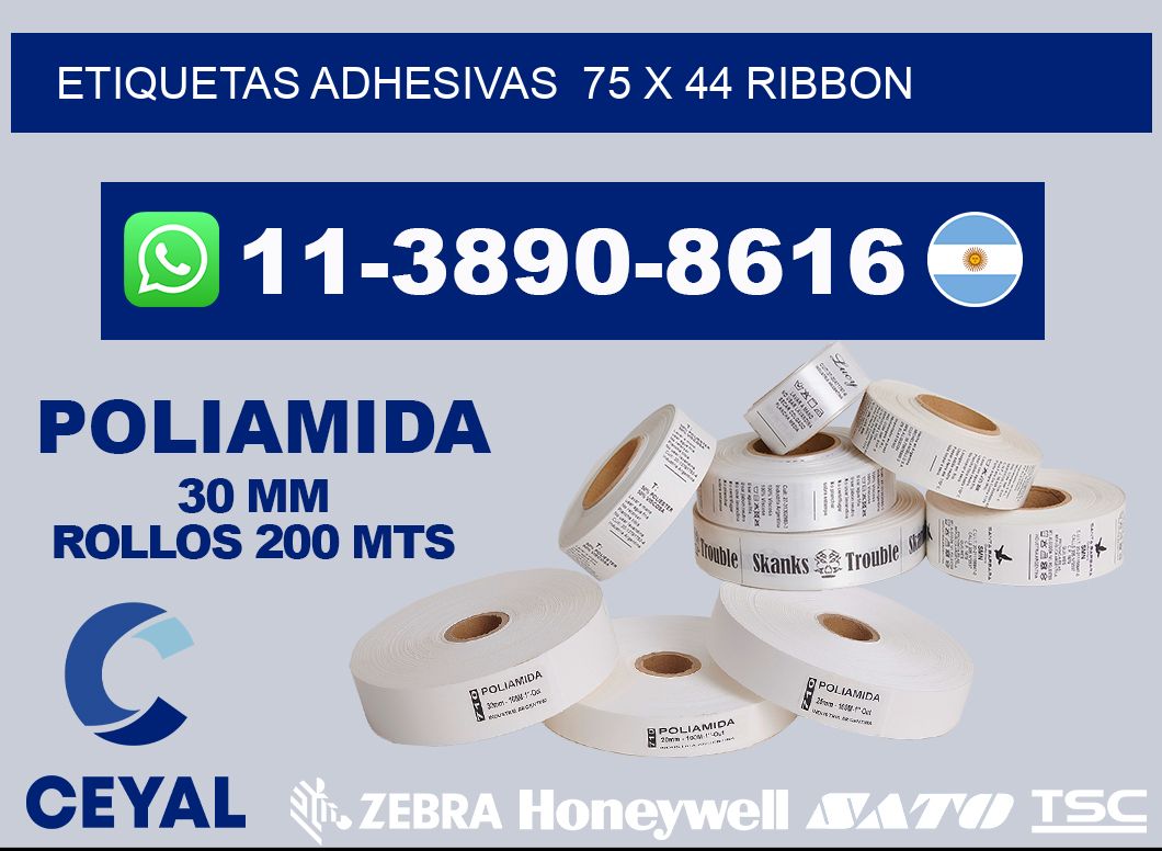Etiquetas adhesivas  75 x 44 ribbon