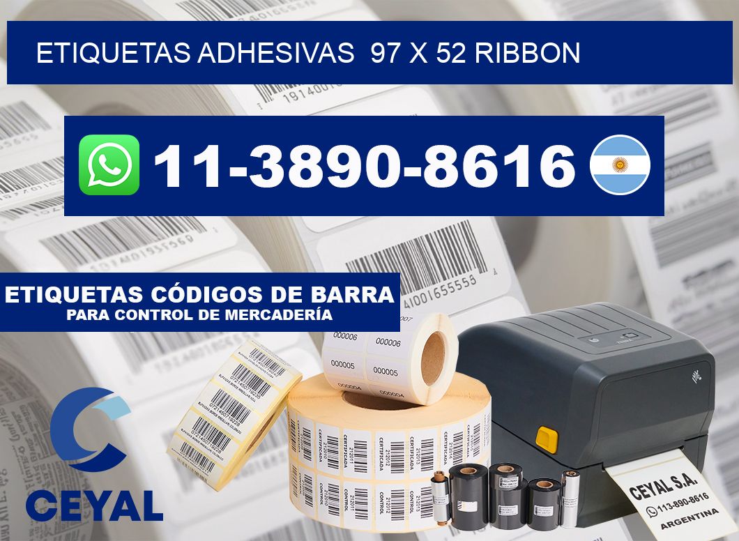 Etiquetas adhesivas  97 x 52 ribbon