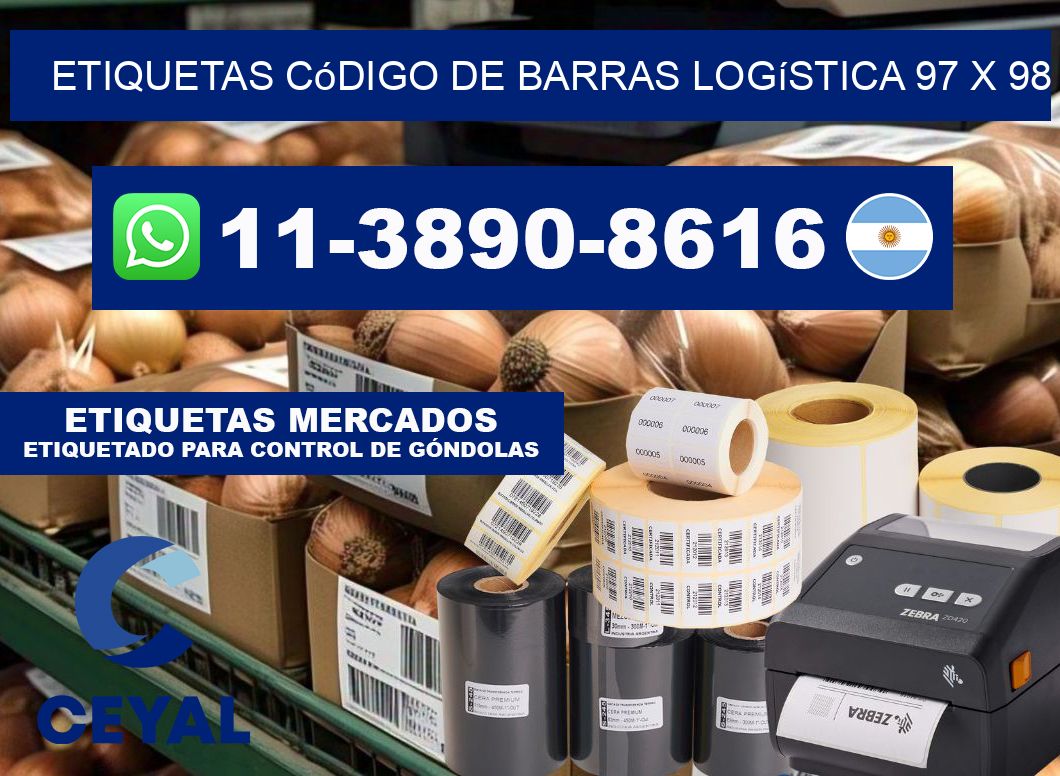 Etiquetas código de barras logística 97 x 98
