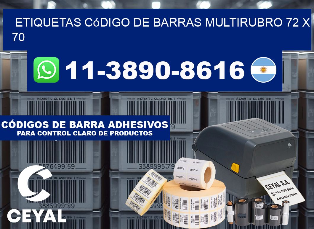 Etiquetas código de barras multirubro 72 x 70