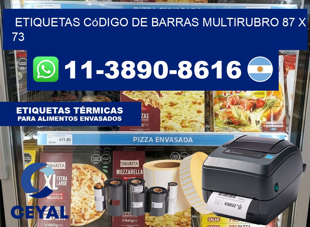 Etiquetas código de barras multirubro 87 x 73