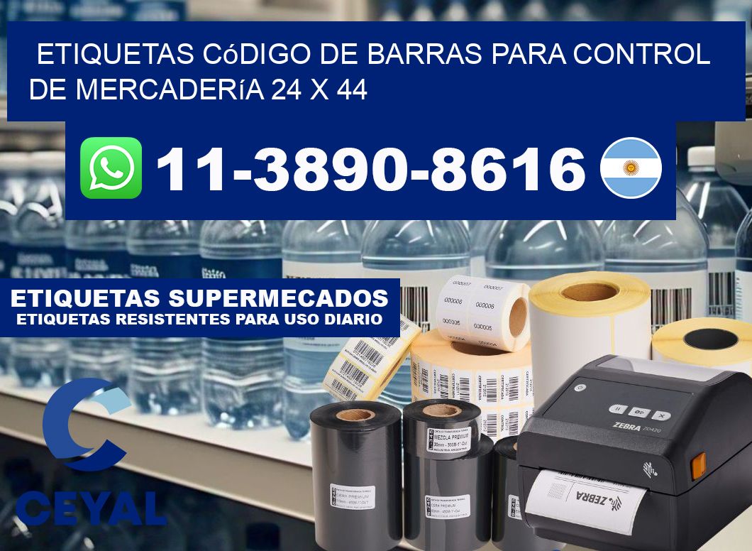 Etiquetas código de barras para control de mercadería 24 x 44