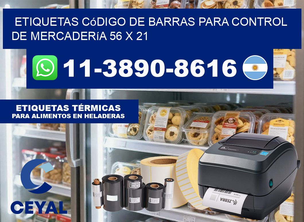 Etiquetas código de barras para control de mercadería 56 x 21