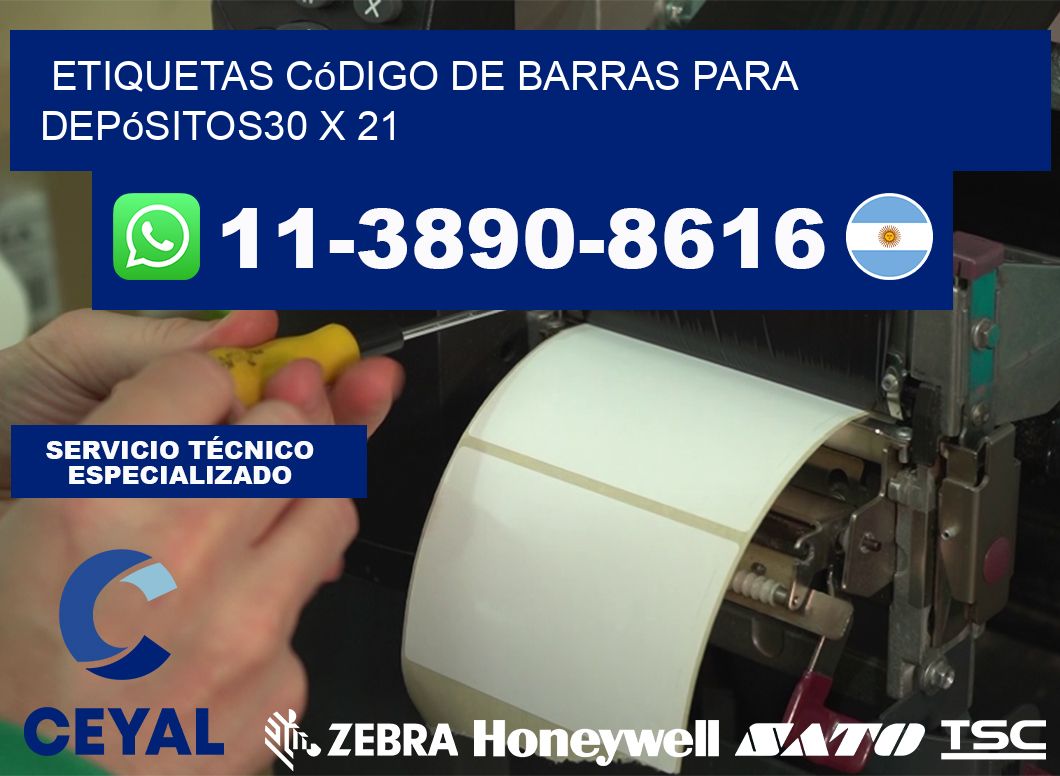 Etiquetas código de barras para depósitos30 x 21