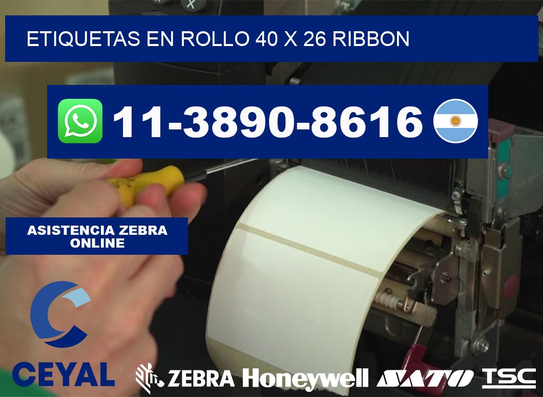 Etiquetas en rollo 40 x 26 ribbon