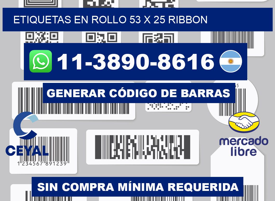 Etiquetas en rollo 53 x 25 ribbon