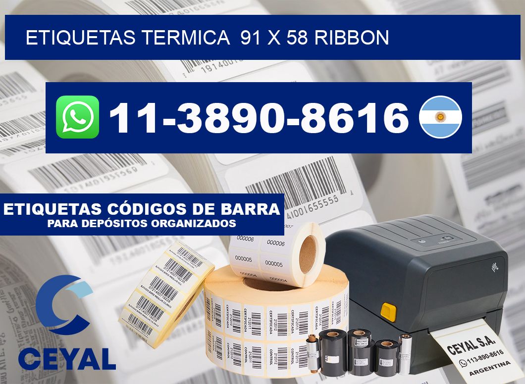 Etiquetas termica  91 x 58 ribbon