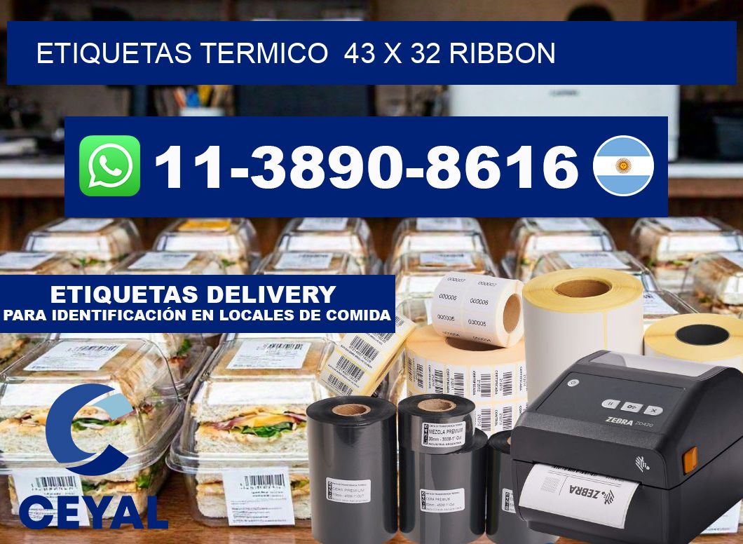 Etiquetas termico  43 x 32 ribbon