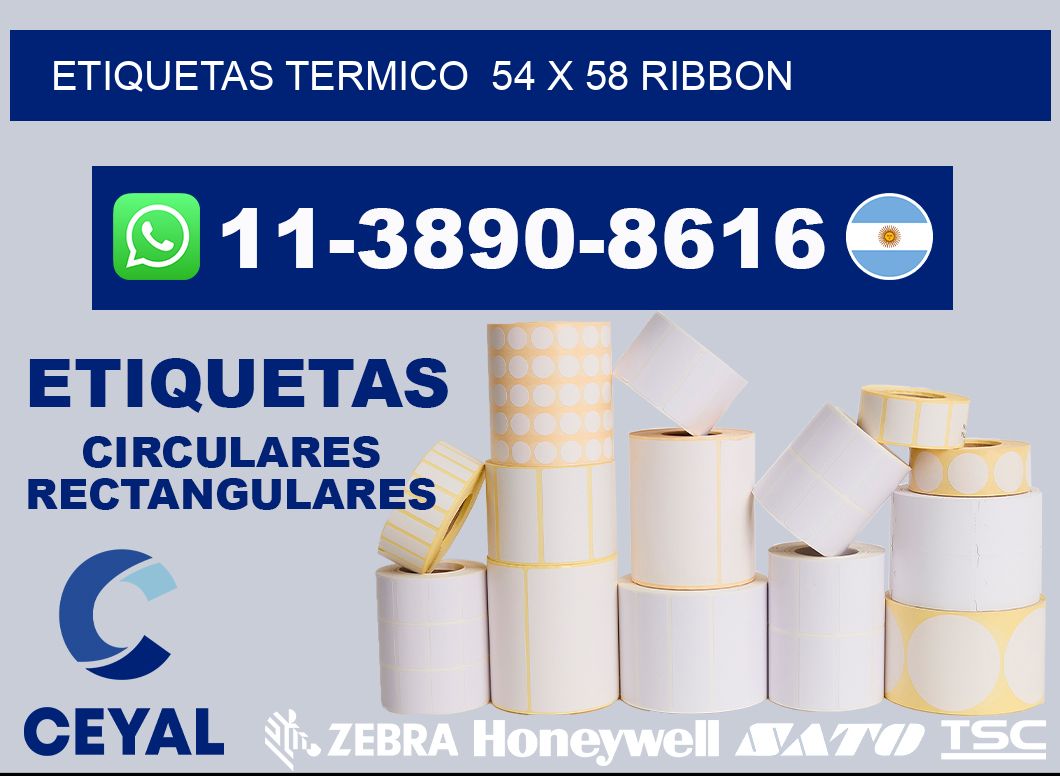 Etiquetas termico  54 x 58 ribbon