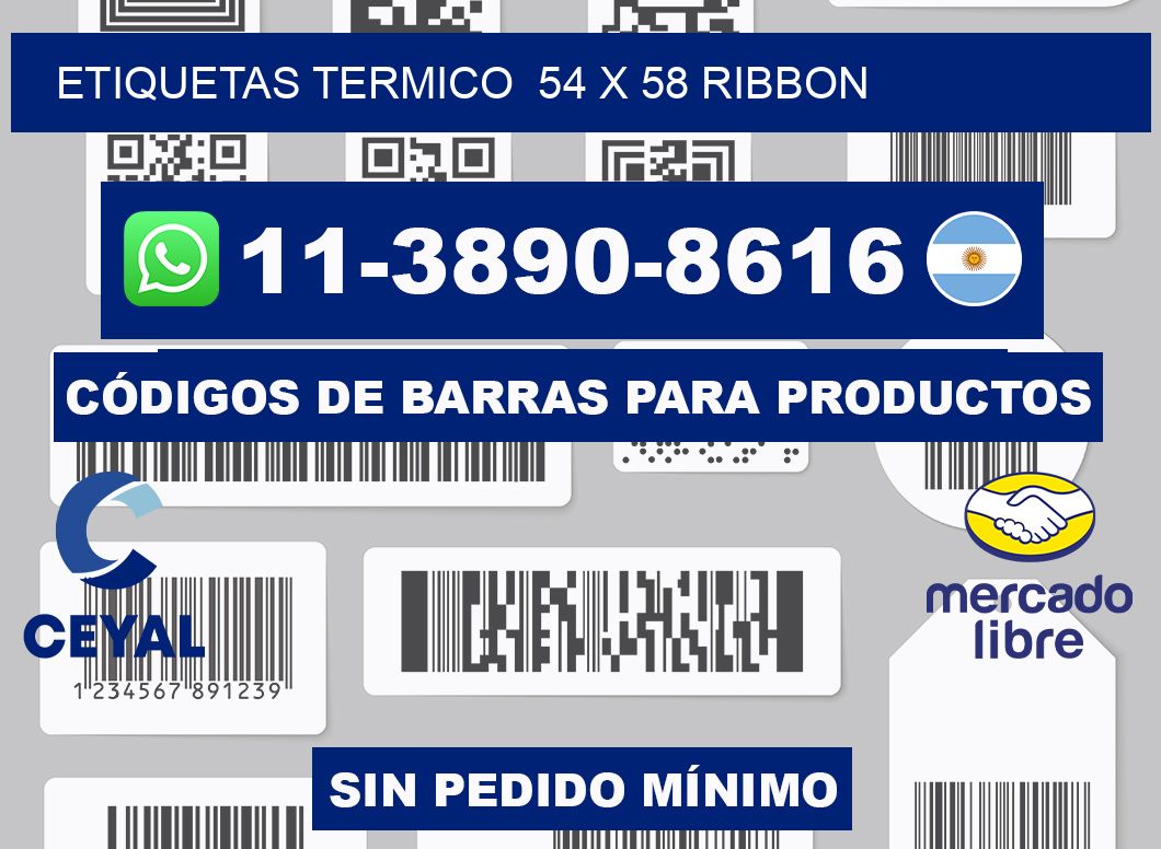 Etiquetas termico  54 x 58 ribbon