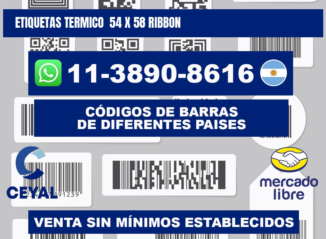 Etiquetas termico  54 x 58 ribbon