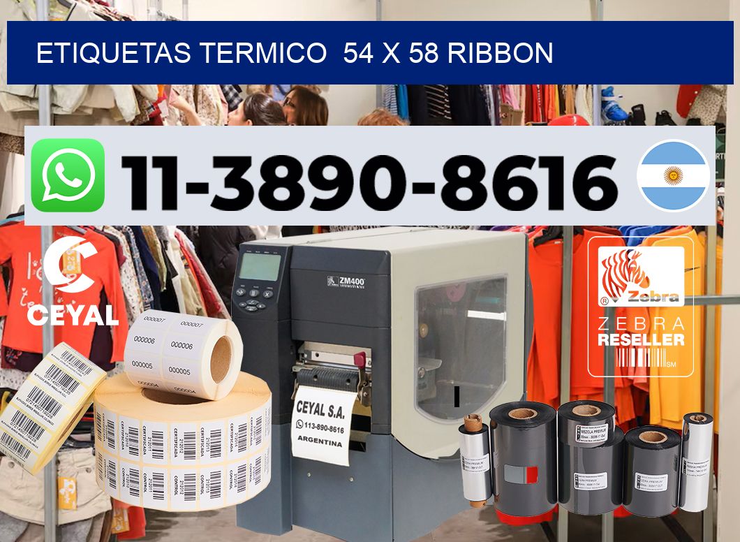 Etiquetas termico  54 x 58 ribbon