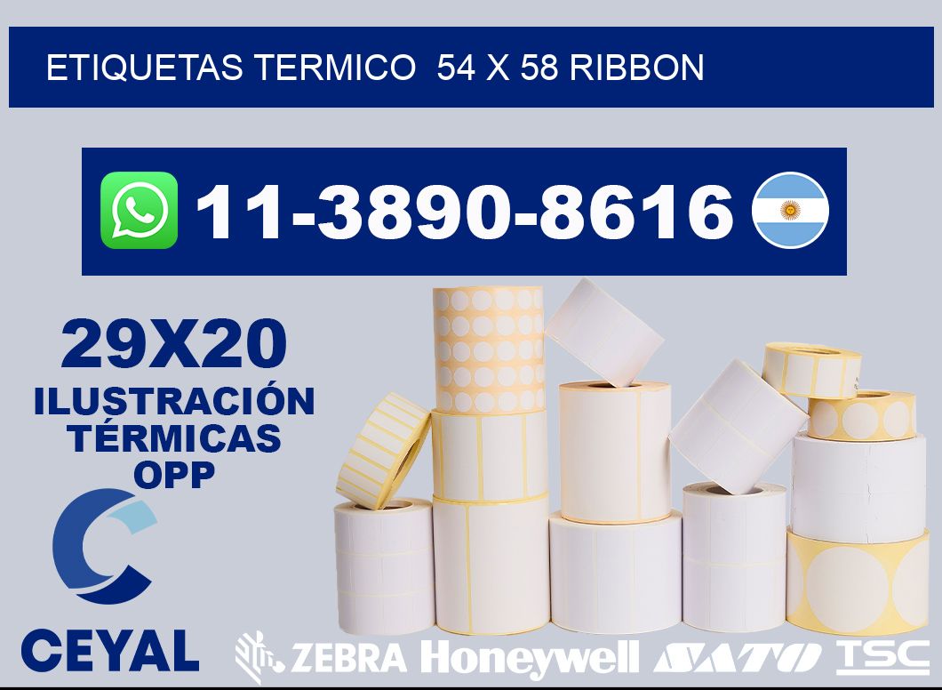 Etiquetas termico  54 x 58 ribbon