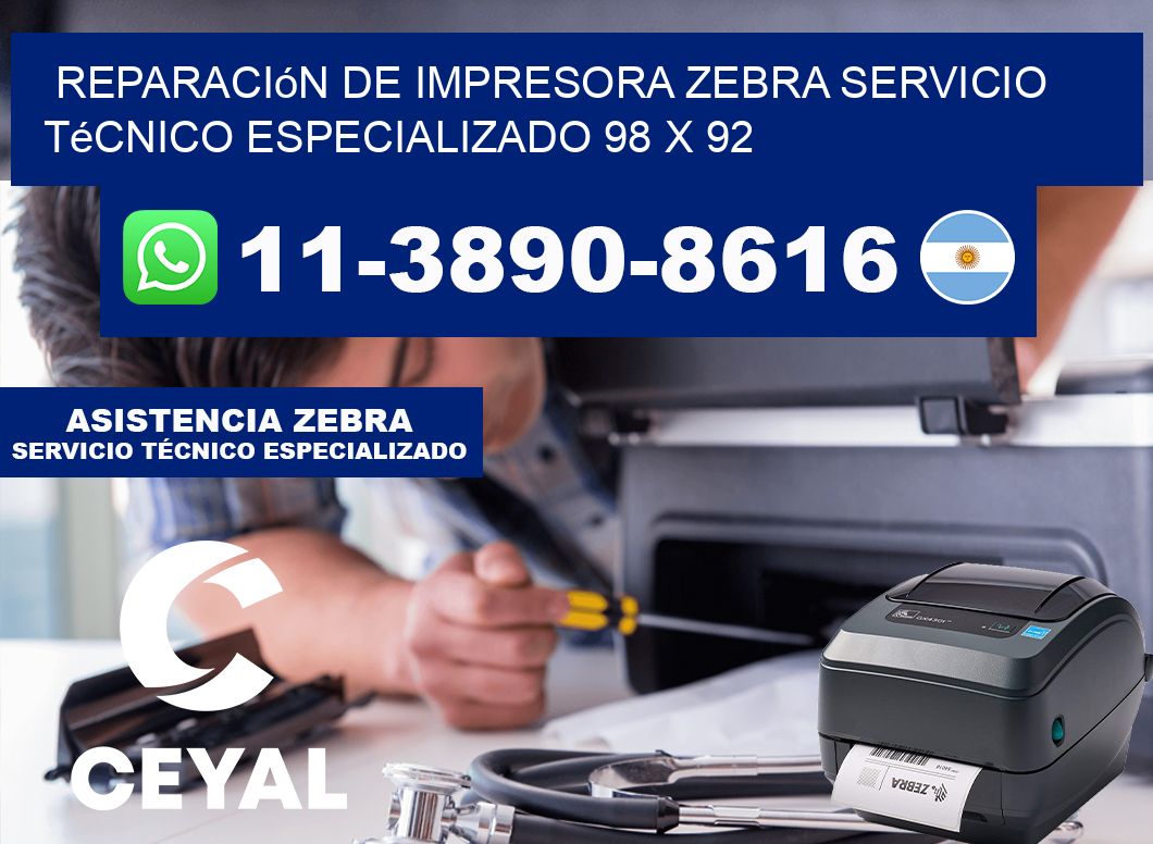 Reparación de Impresora Zebra Servicio Técnico Especializado 98 x 92