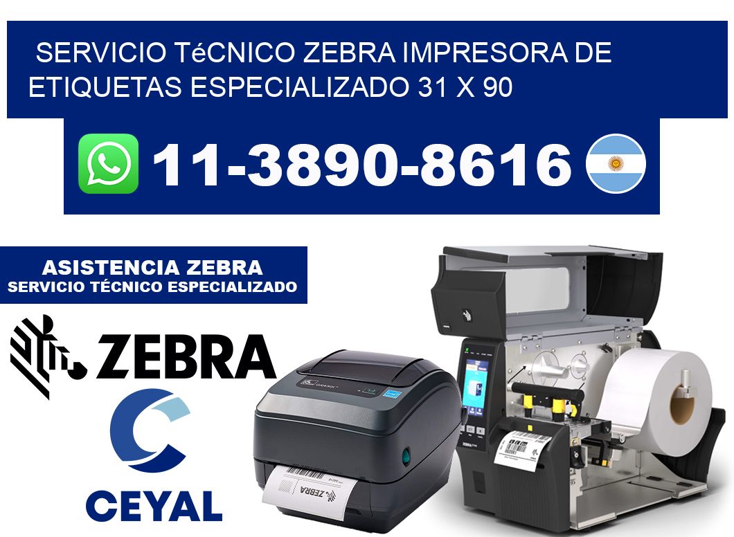 Servicio Técnico Zebra Impresora de Etiquetas Especializado 31 x 90