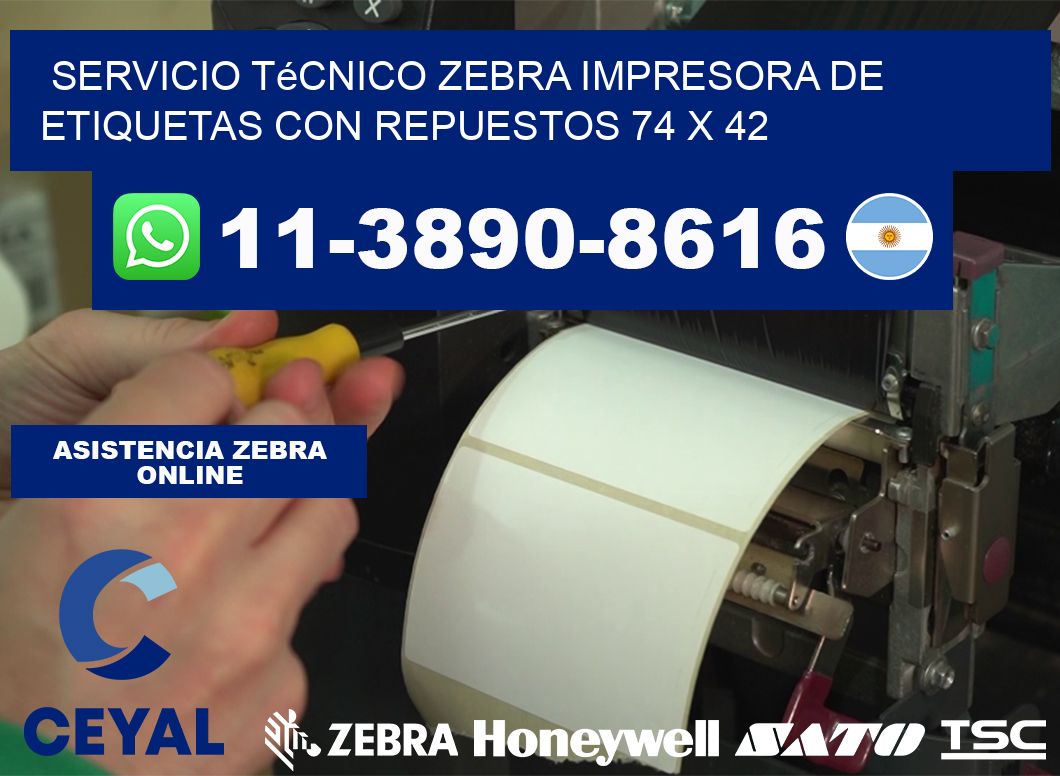 Servicio Técnico Zebra Impresora de Etiquetas con Repuestos 74 x 42