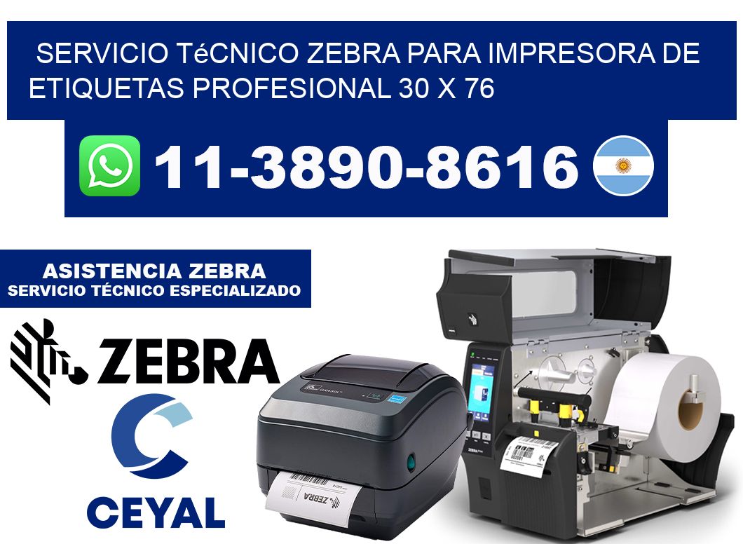 Servicio Técnico Zebra para Impresora de Etiquetas Profesional 30 x 76