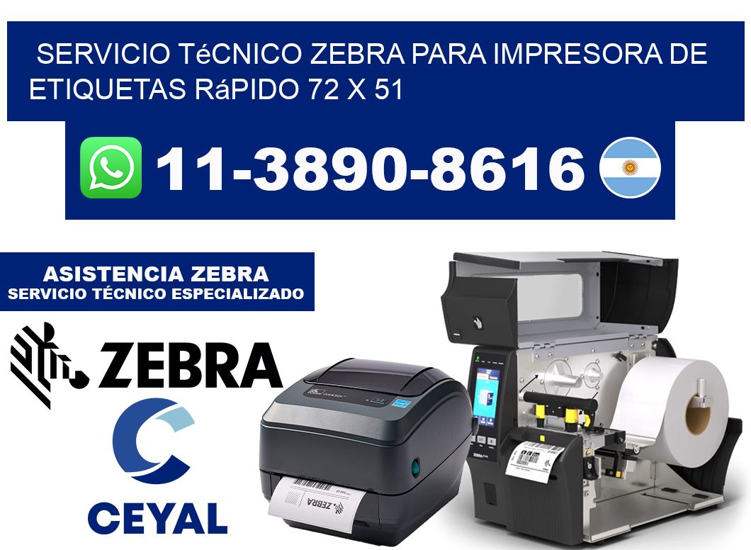 Servicio Técnico Zebra para Impresora de Etiquetas Rápido 72 x 51
