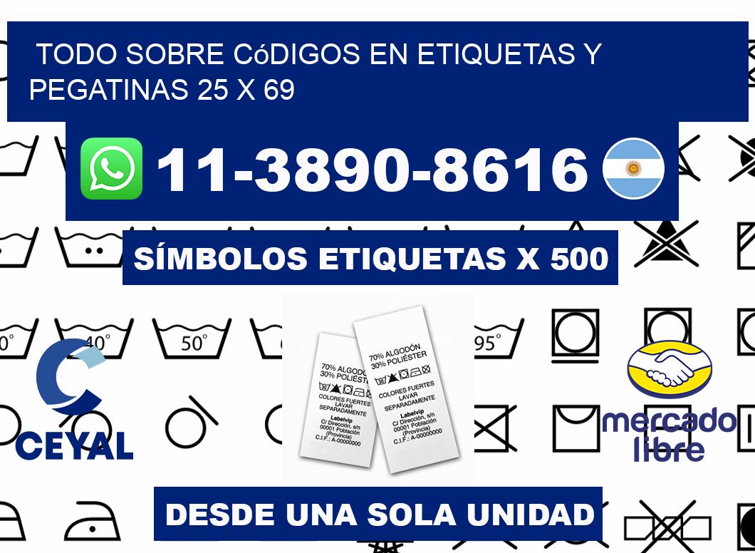 Todo sobre códigos en etiquetas y pegatinas 25 x 69
