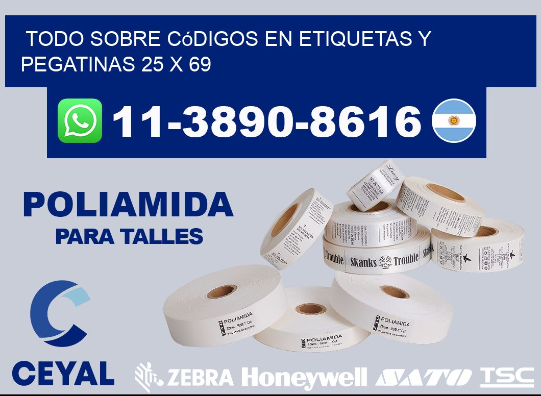 Todo sobre códigos en etiquetas y pegatinas 25 x 69