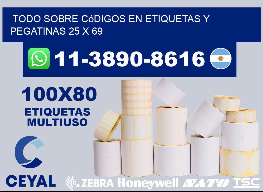 Todo sobre códigos en etiquetas y pegatinas 25 x 69