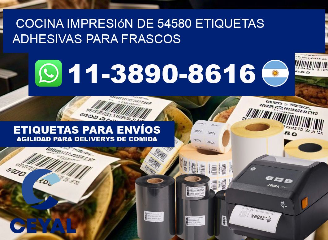 cocina impresión de 54580 etiquetas adhesivas para frascos