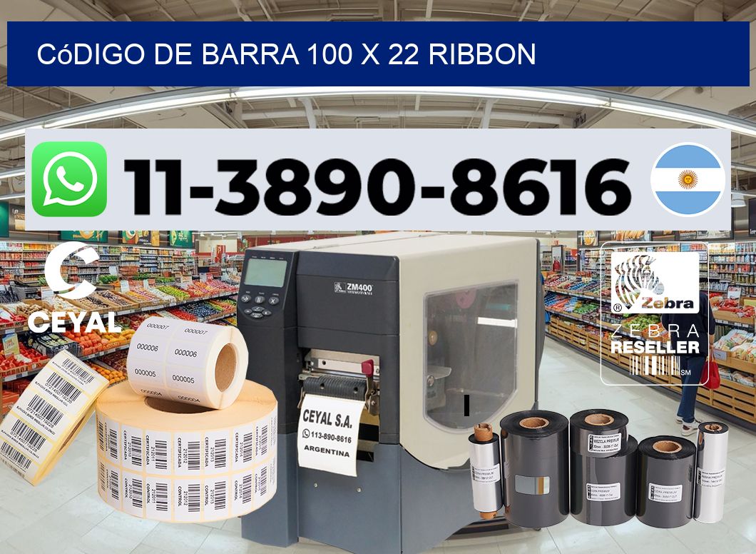 código de barra 100 x 22 ribbon