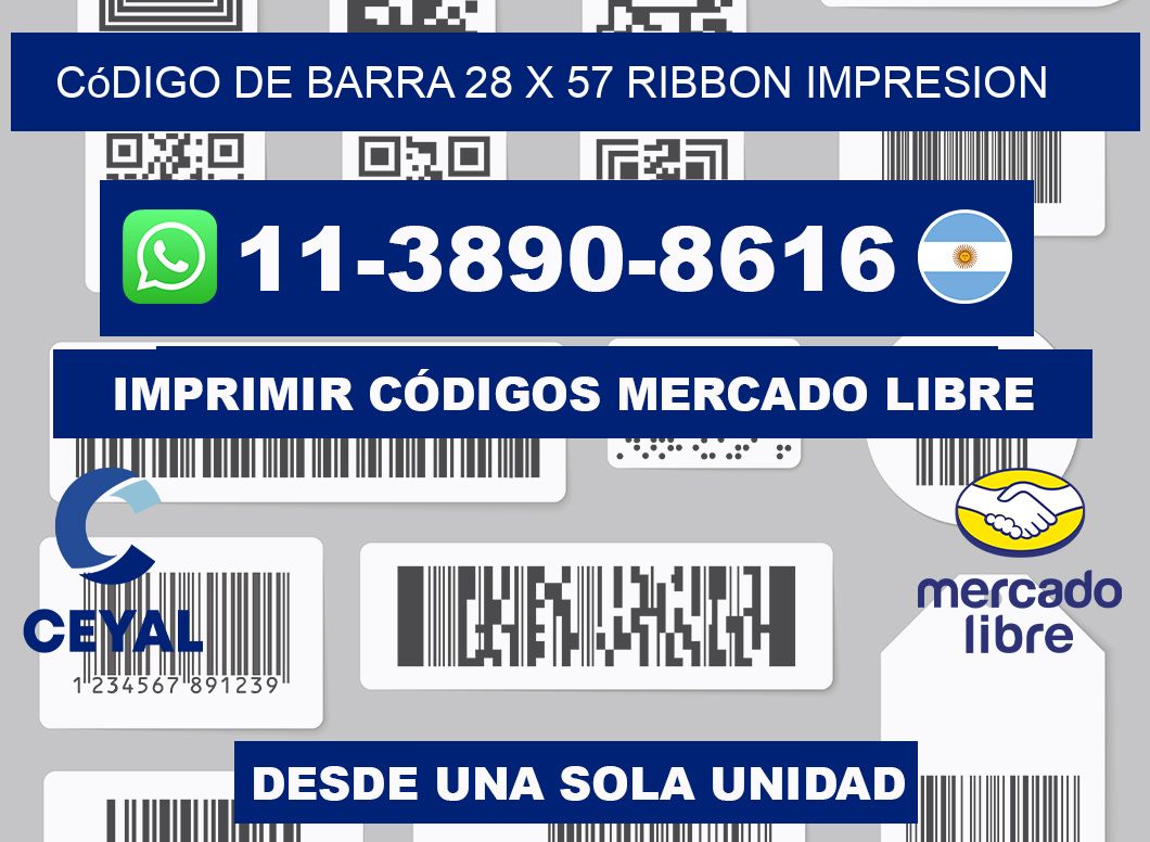 código de barra 28 x 57 ribbon impresion