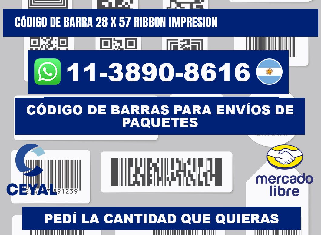 código de barra 28 x 57 ribbon impresion