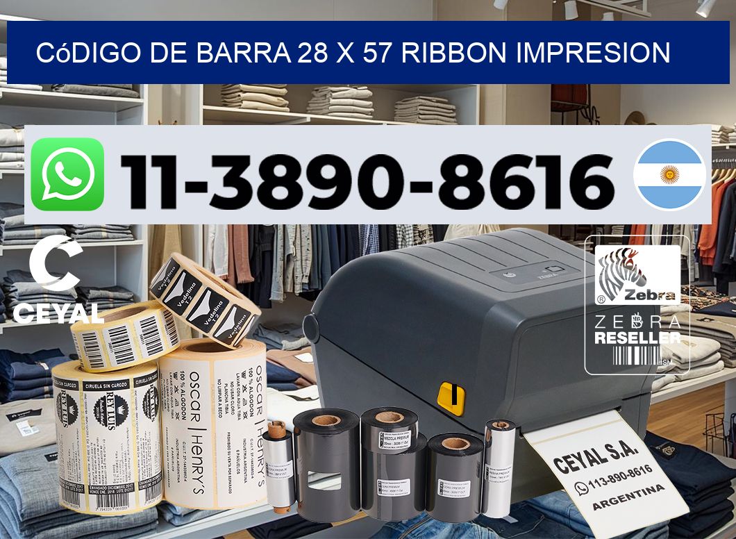 código de barra 28 x 57 ribbon impresion