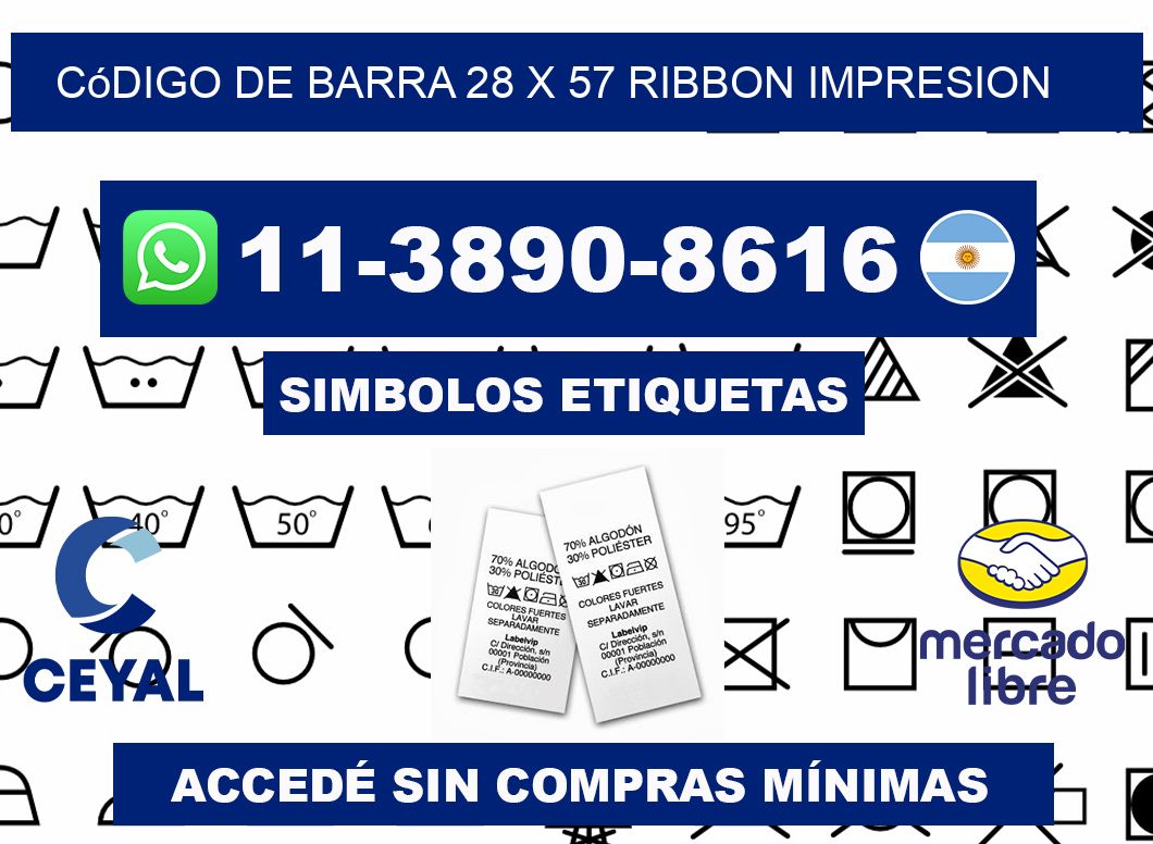código de barra 28 x 57 ribbon impresion