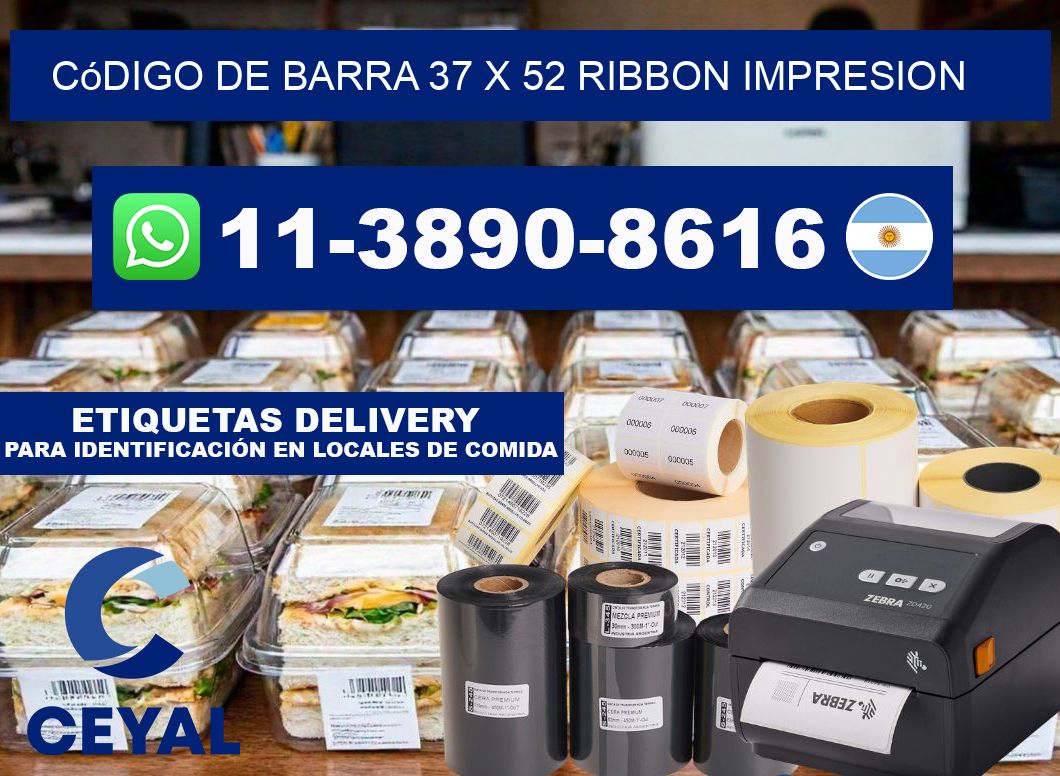 código de barra 37 x 52 ribbon impresion