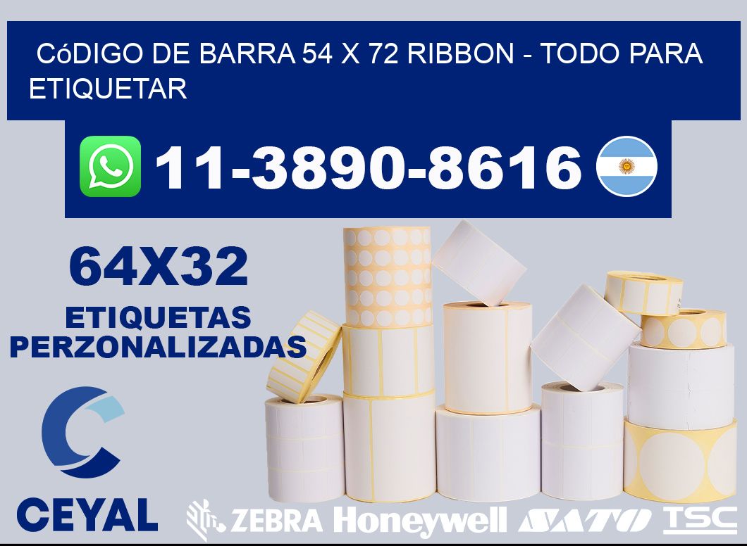 código de barra 54 x 72 ribbon - Todo para Etiquetar