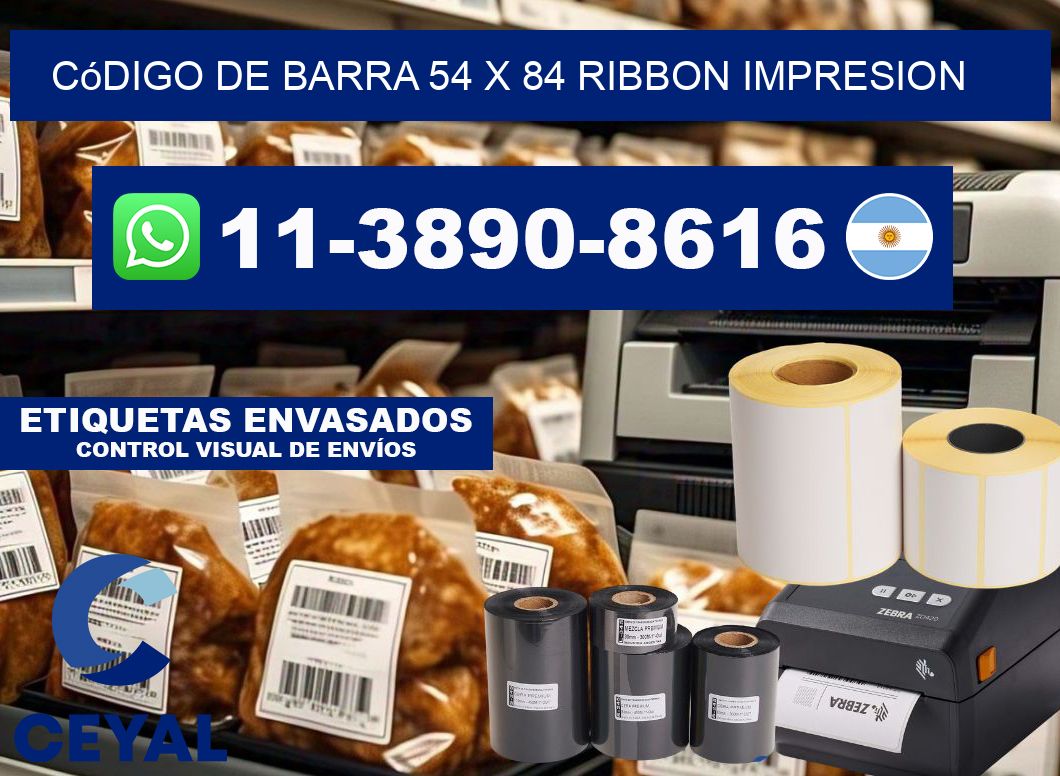 código de barra 54 x 84 ribbon impresion