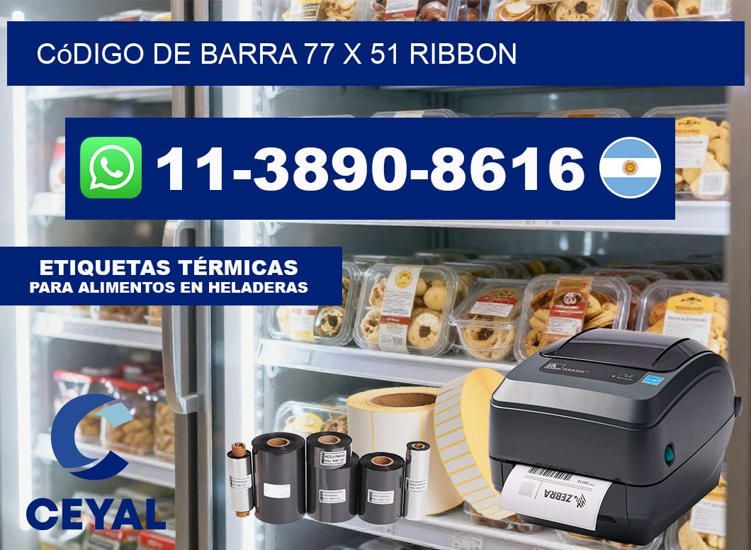 código de barra 77 x 51 ribbon