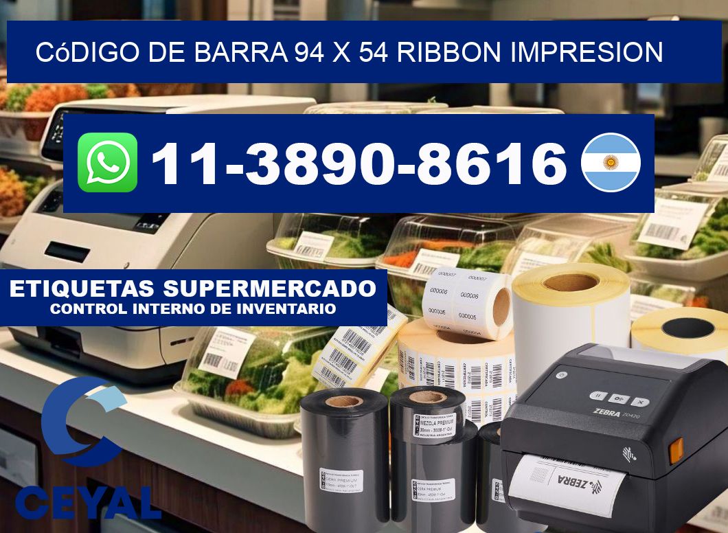código de barra 94 x 54 ribbon impresion